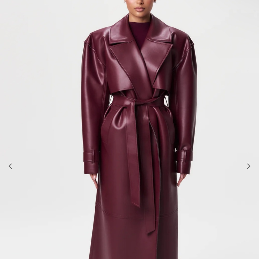 VEGAN LEATHER TRENCH COAT